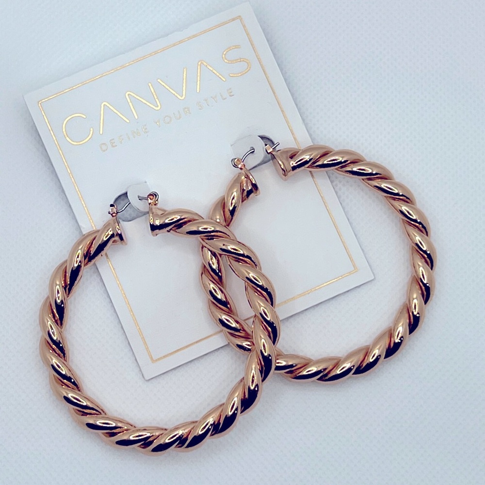 Rose Gold Twist Earrings